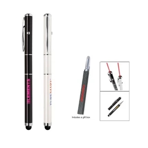 iPad/iphone stylus with laser pointer and ballpoint pen