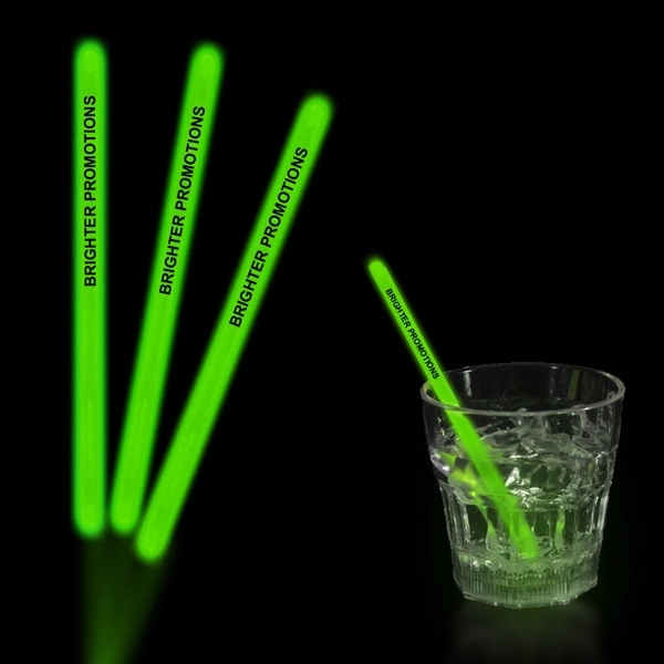 Green 5&quot; Single Color Light Up Glow Swizzle Stick