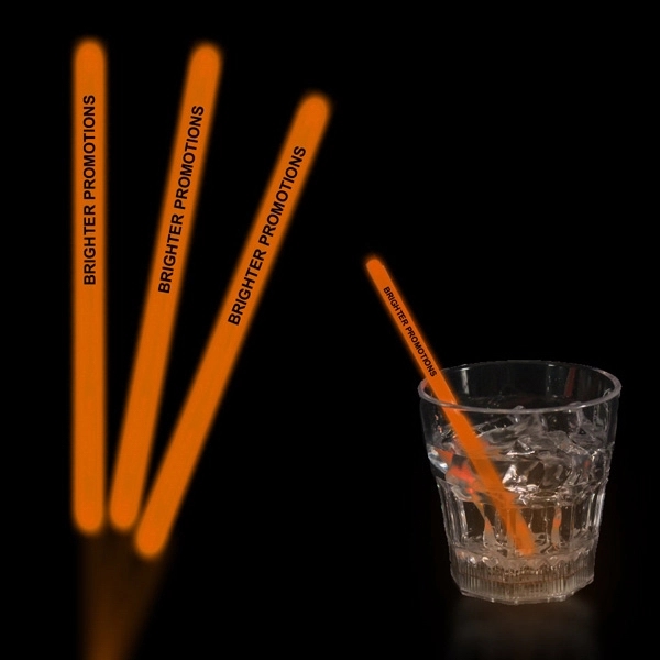 Orange 5&quot; Single Color Light Up Glow Swizzle Stick