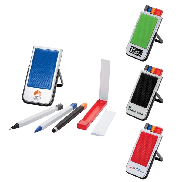 Mobile Device Stand with Pen, Pencil, Stylus & Microfiber... - Image 1