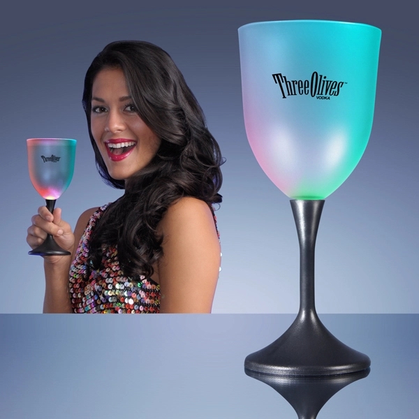 LED Wine Glass with Classy Black Base - Image 1