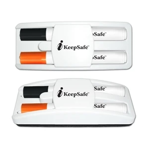 Dry Erase Gear Marker & Eraser Set (Black/Orange)