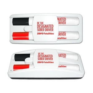 Dry Erase Gear Marker & Eraser Set (Black & Red)