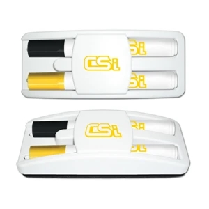 Dry Erase Gear Marker & Eraser Set (Black & Yellow)