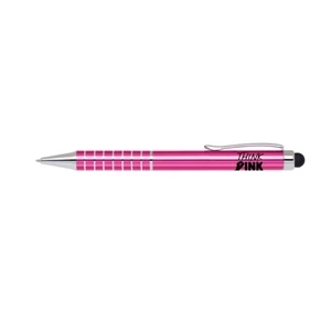 Breast Cancer awareness 2 in 1 twist screen touch pen