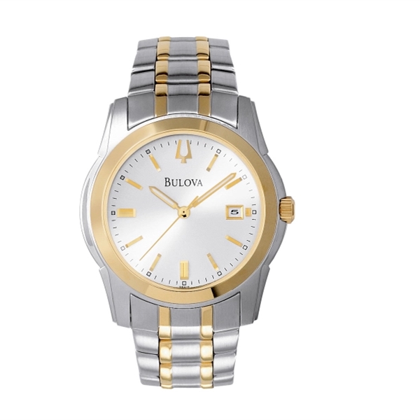Bulova Men&apos;s Bracelet Silver Dial 2-tone Watch