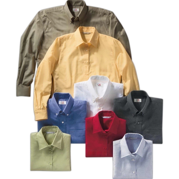 Men&apos;s Cutter &amp; Buck Long-Sleeve Nailshead Woven Shirt