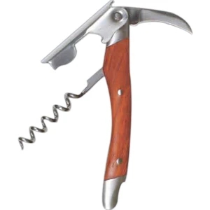 Straight Stainless Corkscrew With Rosewood Color Inset