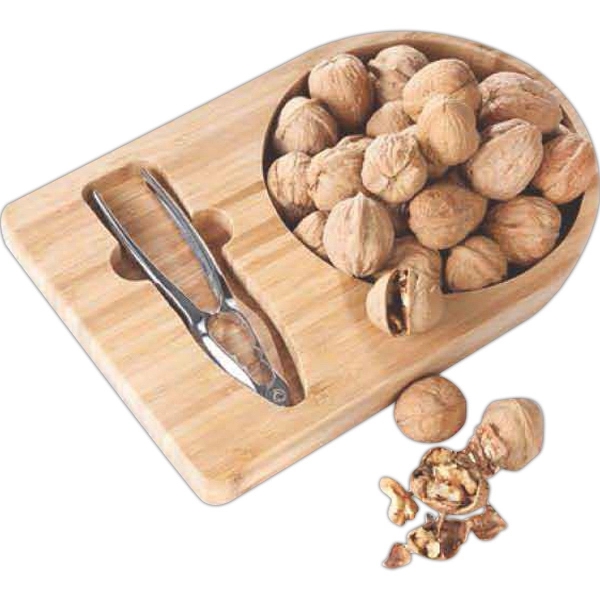 Bamboo Nut Tray with Nutcracker