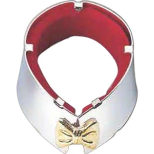 Tuxedo Wine Bottle Drip Collar, Silver Plated (With Gold Bow