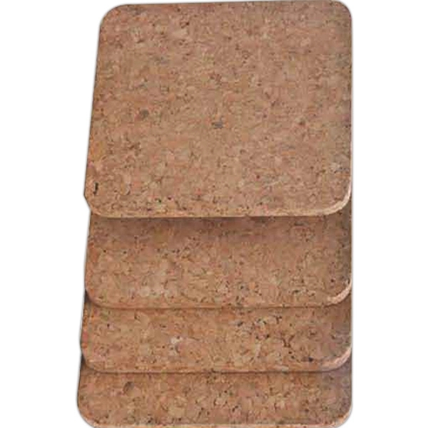 Cork Coasters, Square, Set of 4 (Blistered) - Image 1