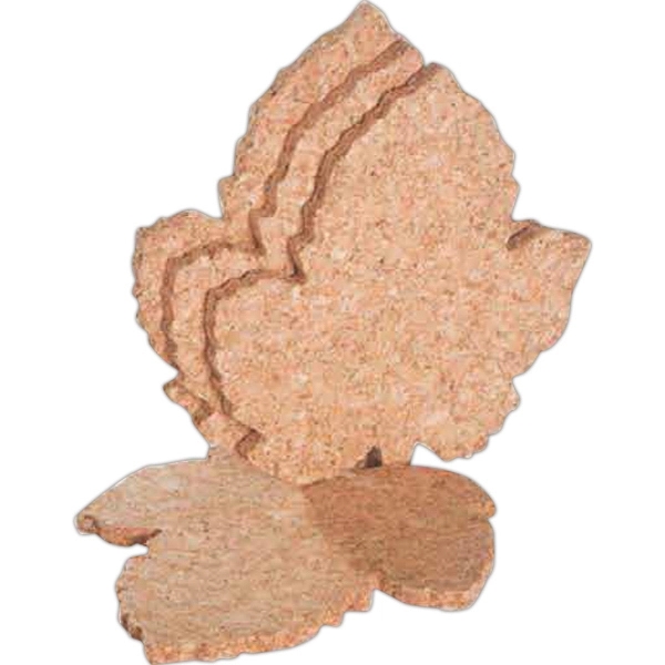 Cork Coasters, Grape Leaf Shape, Set of 4 (Blistered) - Image 1