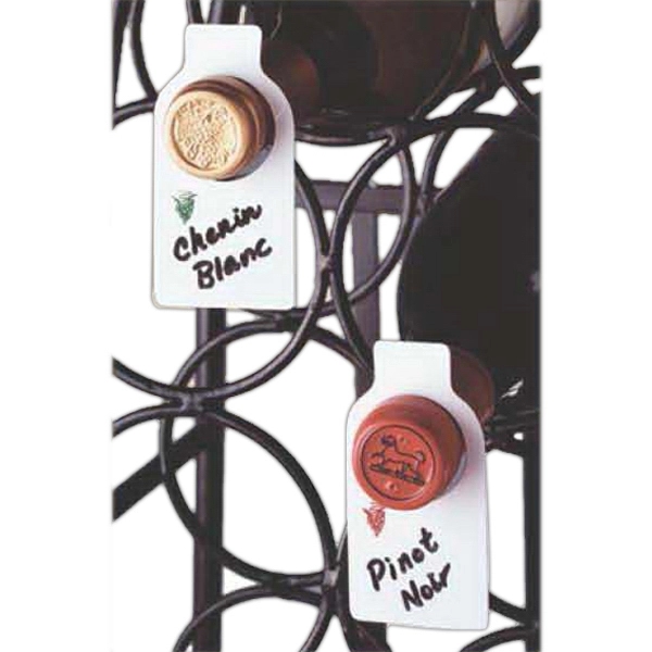 Wine Bottle Plastic ID™ Tags, (50) Set with Pen - Image 1
