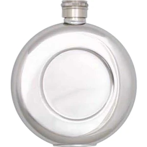 Round Pocket Flask, Stainless Steel, 5 oz