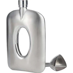 Oval-Grip Pocket Flask Set, 4 Oz