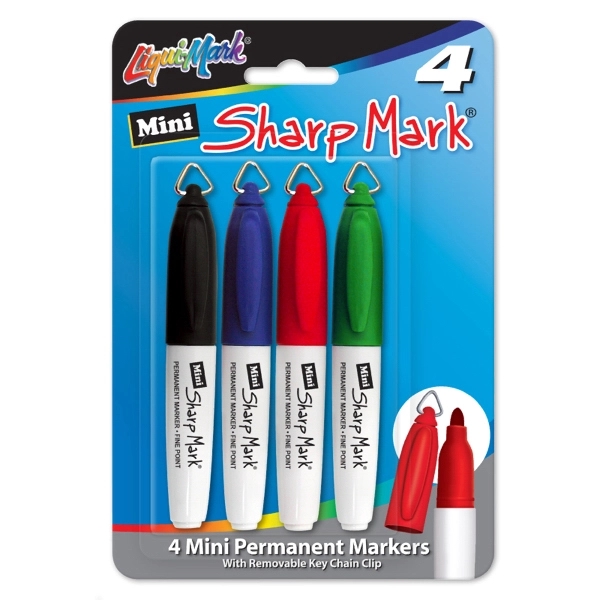 4 Pack Mini "Sharp Mark" Permanent Markers