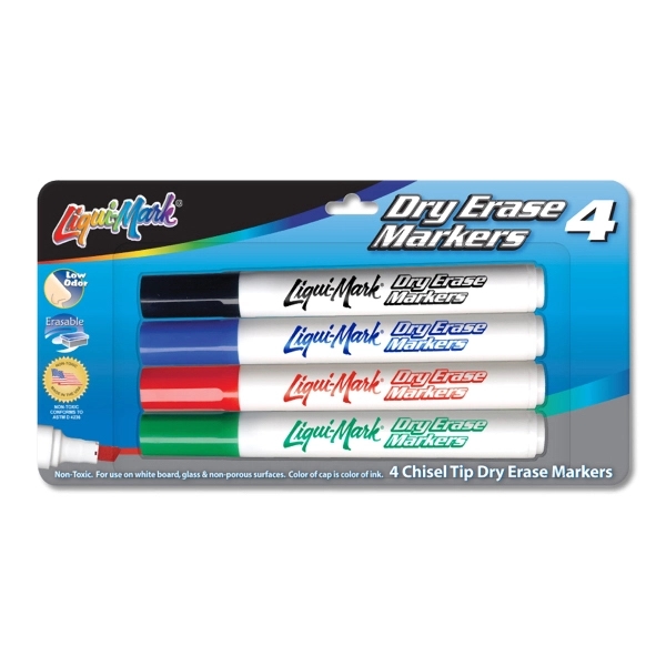 4 Pack Dry Erase Markers - Made in the USA