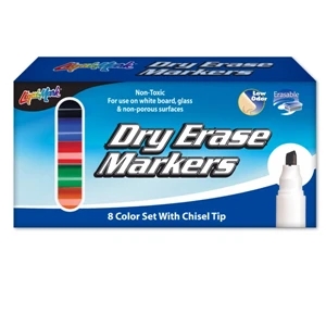 8 Pack Dry Erase Markers - Chisel Tip