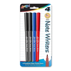 Note Writer 4 Pack - Fiber Point Pens - USA Made
