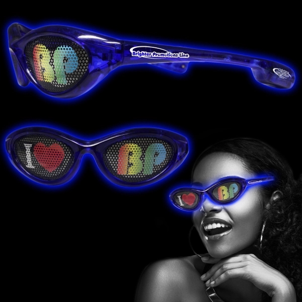 Blue Custom LED Billboard Sunglasses