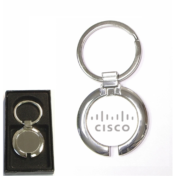 Chrome metal key holder with gift case - Image 1
