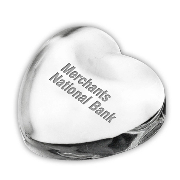 Small Glass Crystal Heart Paperweight - Image 1