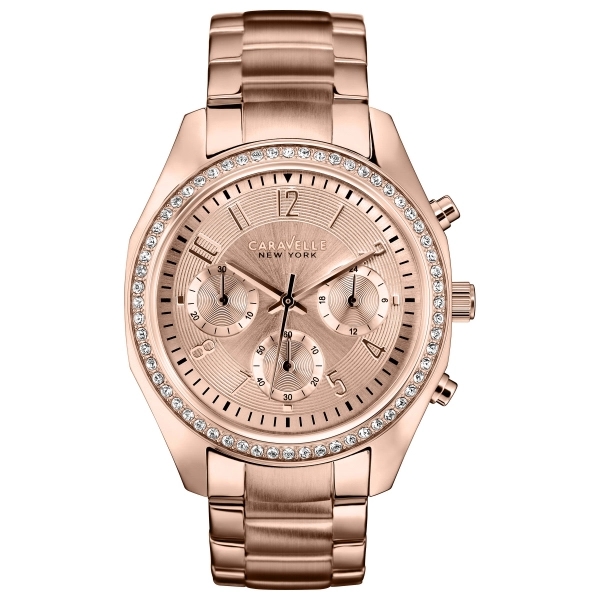 Caravelle New York Ladies Rose Gold Chronograph Watch