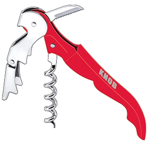 QUALITY STAINLESS STEEL WINE OPENER CORKSCREW TOOL - RED - Image 2