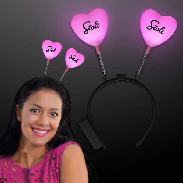 Pink heart light-up head boppers - Image 1
