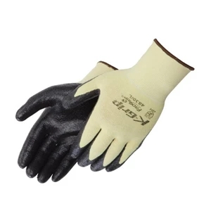 Yellow Shell Black Nitrile Palm Coated Cut Resistant Gloves