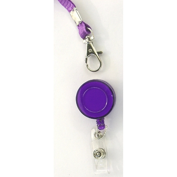 Round retractable badge holder with lanyard - Image 6