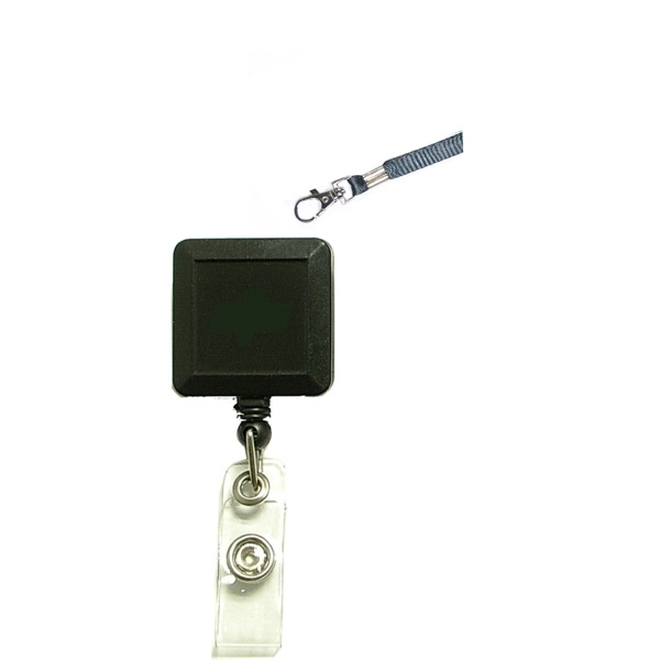 Square retractable badge holder with lanyard - Image 3