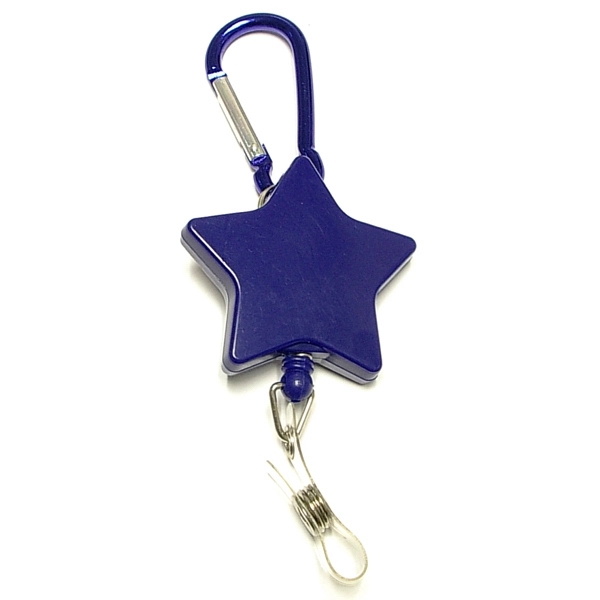 Star shape retractable badge holder with carabiner - Image 2