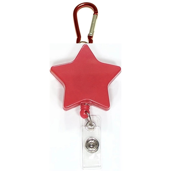 Star shape retractable badge holder with carabiner - Image 3
