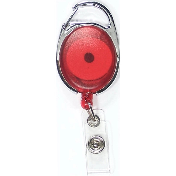 Oval shape retractable badge holder with carabiner clip - Image 6