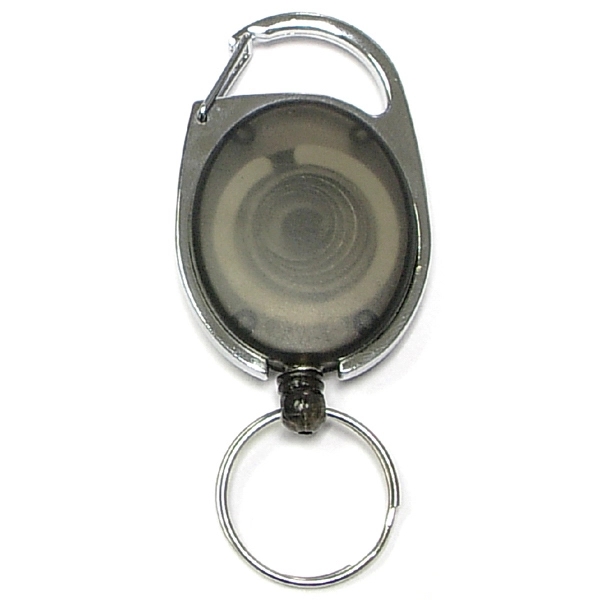 Oval Shape Retractable Key Holder with Carabiner Clip - Image 2