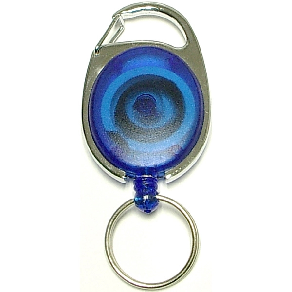 Oval Shape Retractable Key Holder with Carabiner Clip - Image 3