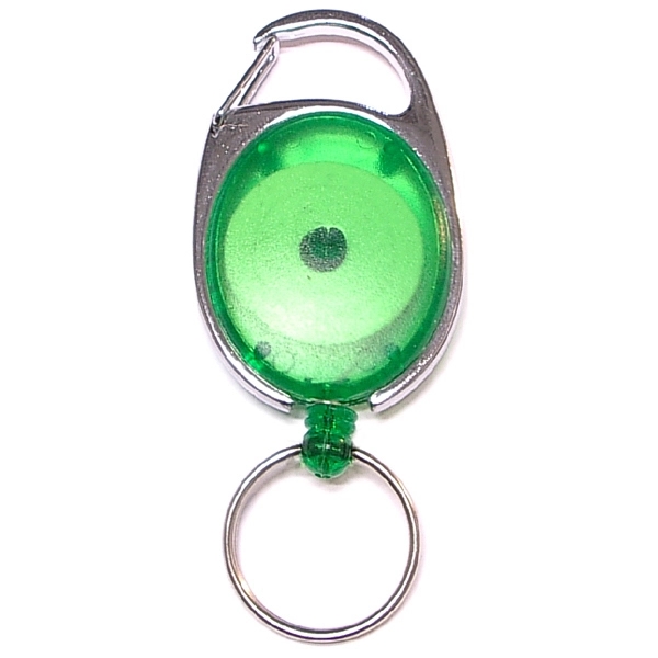 Oval Shape Retractable Key Holder with Carabiner Clip - Image 4