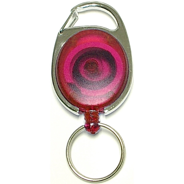 Oval Shape Retractable Key Holder with Carabiner Clip - Image 6