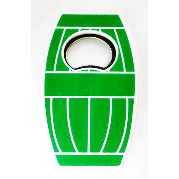 Jumbo size oak barrel shape magnetic bottle opener - Image 2