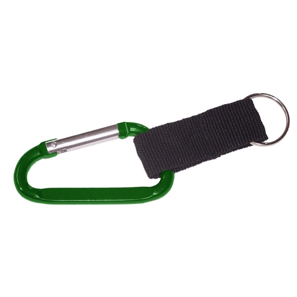 Carabiner with split key ring and nylon strap - Image 4