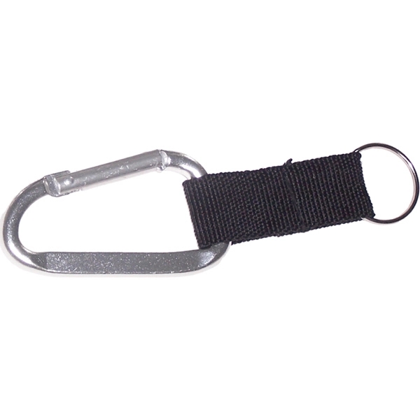 Carabiner with split key ring and nylon strap - Image 7
