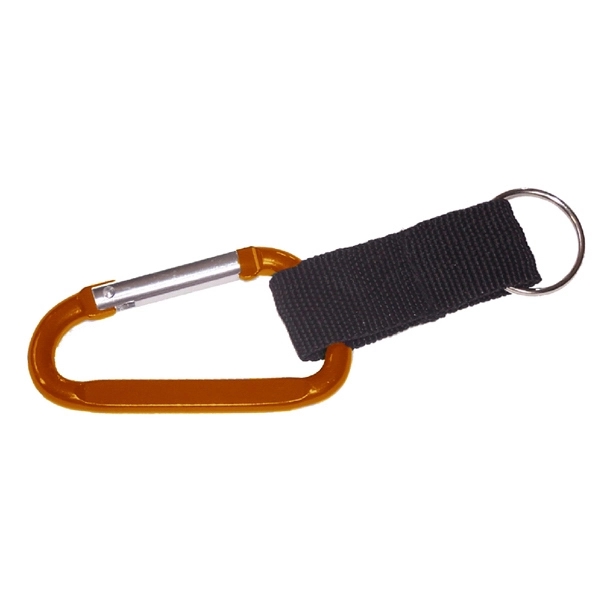 Carabiner with split key ring and nylon strap - Image 6