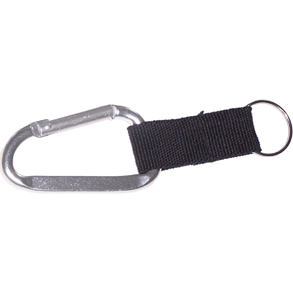 Carabiner with split key ring and nylon strap - Image 8