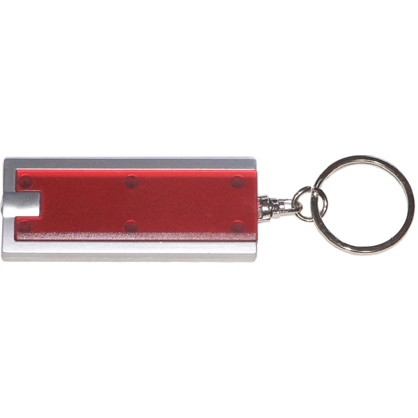 Slim rectangular flashlight swivel keychain - Image 4