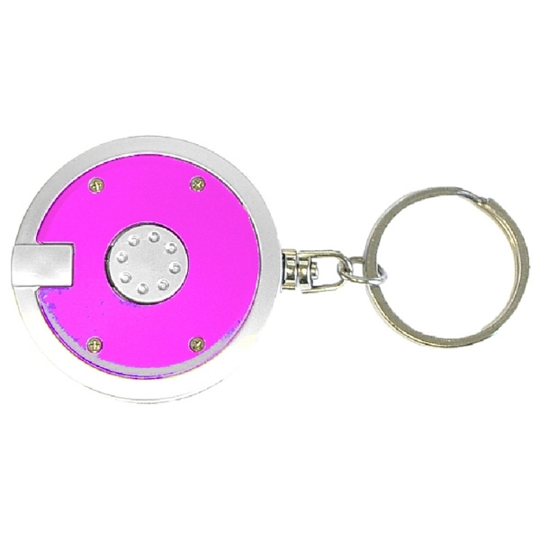 Coaster shape round flashlight key chain - Image 5