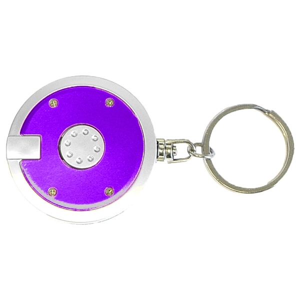 Coaster shape round flashlight key chain - Image 6