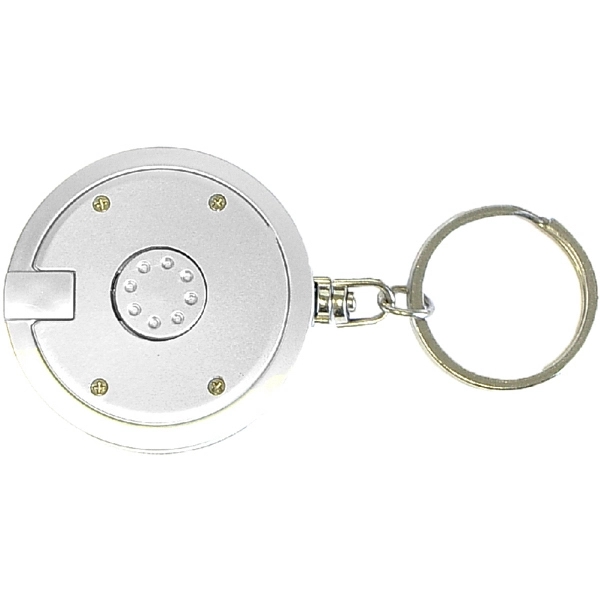 Coaster shape round flashlight key chain - Image 8