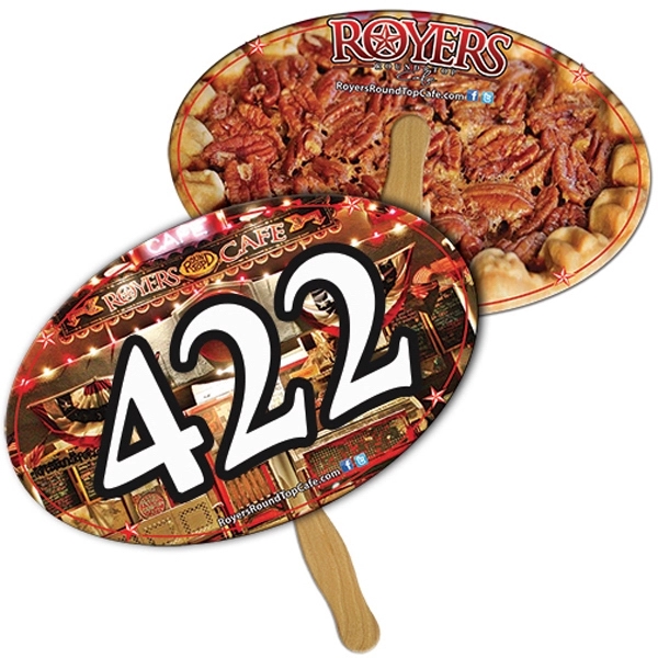 Oval/Football Auction Hand Fan Full Color - Image 1