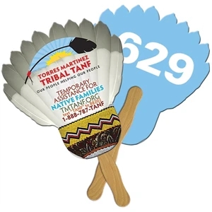 Feather Auction Hand Fan Full Color